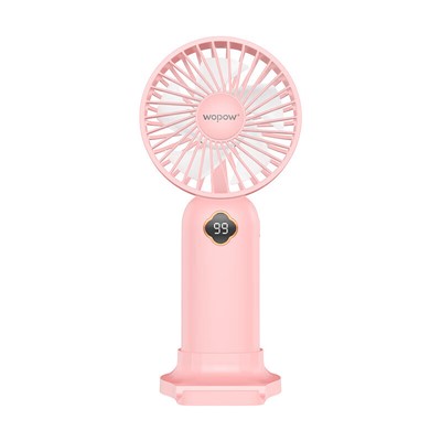 沃品（WOPOW）手持小風(fēng)扇迷你usb小型隨身充電式辦公室 多功能手持?jǐn)?shù)顯小風(fēng)扇 FA20 粉色